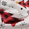 RT Designers Collection Christmas Country Forest Slub Shower Curtain 70" x 72" White/Red/Green - 4 of 4