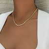 Adornia 14k Gold Plated Bezeled Crystal Tennis Necklace - 2 of 4