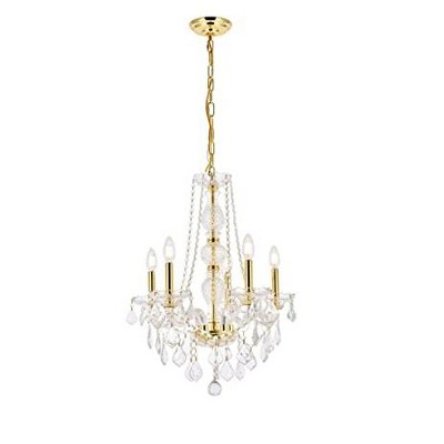 Verona 5-Light Gold Chandelier with Clear Royal Cut Crystal