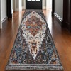 10' Gray Rust And Orange Medallion Runner Rug - 2 of 4