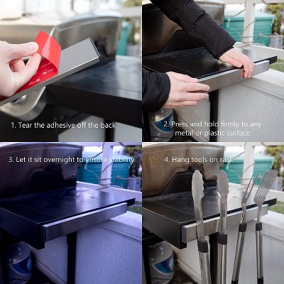 Magnetic Stainless Steel BBQ Tool Rack with Adhesive Strip