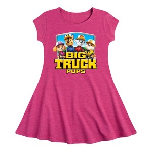 Girls' - Paw Patrol - Big Truck Pups Fit & Flair Cap Sleeve Dress - 1 of 3