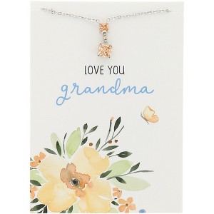 Pavilion Gift Company - Grandma  Light Champagne - 16.5"-18.5" White Gold Plated Necklace with Cubic Zirconia Stones - Necklaces - 1 of 4
