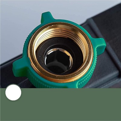 Heavy Duty 4-Way Garden Hose Connector with Rubber Coating