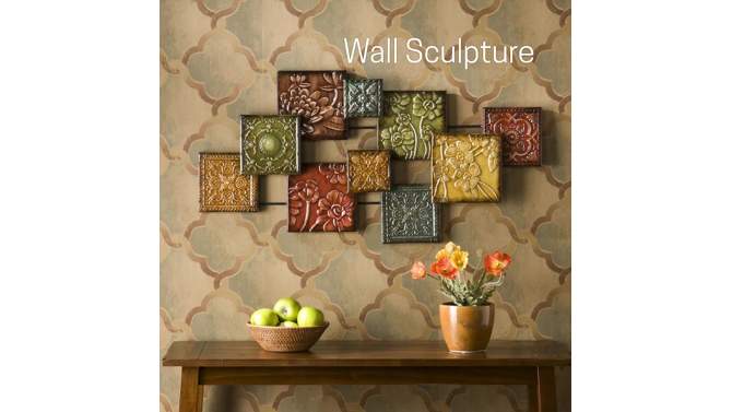 21&#34; Floral Decorative Wall Sculpture Jewel Tones - Southern Enterprises, 2 of 6, play video