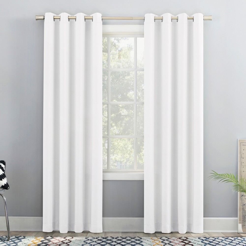 Photos - Curtain Rod / Track 54"x84" No. 918 Light Filtering Semi-Sheer Sutton Modern Glam Grommet Curtain Panel White