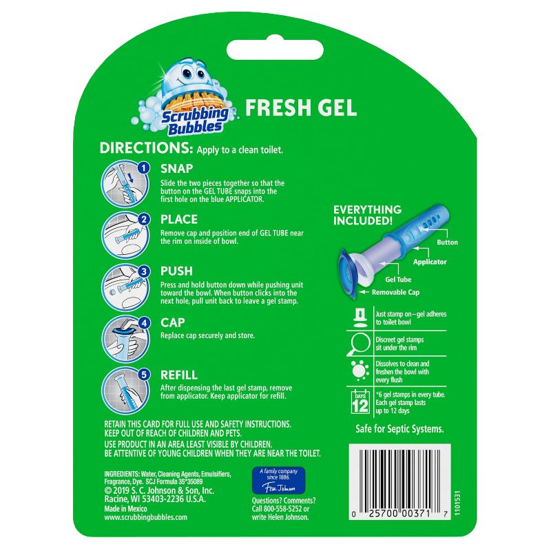 Scrubbing Bubbles Floral Fusion Scent Fresh Gel Toilet Cleaning Stamp - 1.34oz/6ct, 4 of 13