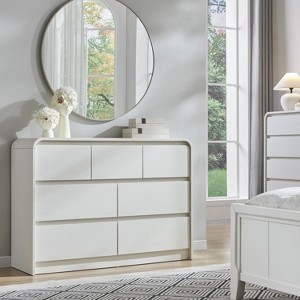 SinCiDo Modern 7 Drawers Dresser 47" Wide Chests of Drawers w/ Curved Profile Design Natural Texture for Bedroom,Living Room - 1 of 4