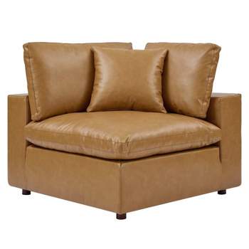 Commix Down Filled Overstuffed Vegan Leather Corner Chair - Modway