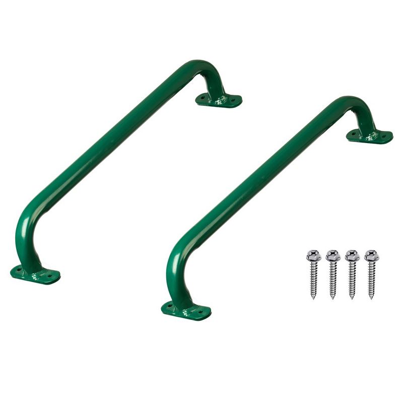 Green Metal Safety Grab Handles Set, Kids Outdoor Play House Hand Grip Bars for Jungle Gym Playground Set Accessory, 5 of 7