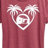 Women's - Instant Message - Palm Trees Heart Scene Short Sleeve Graphic T-Shirt - 2 of 4