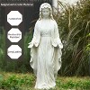 LuxenHome 30.5" H Virgin Mary Indoor Outdoor Statue Garden Statues, Ivory Off-White - 4 of 4