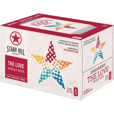 Starr Hill Love Wheat Beer - 6pk/12 fl oz Cans