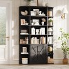 75in Tall Bookshelf with Storage, 6-Tier 47" Wide Modern Farmhouse Standing Bookcase Cabinet Display Shelf Organizer for Home - 3 of 4