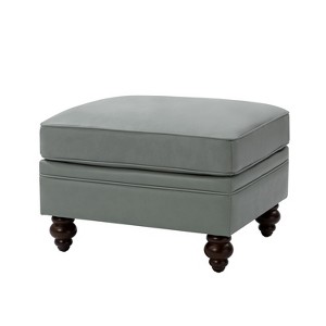 Benito 26.5" Wide Contemporary Genuine Leather Ottoman for Living Room | ARTFUL LIVING DESIGN - 1 of 4