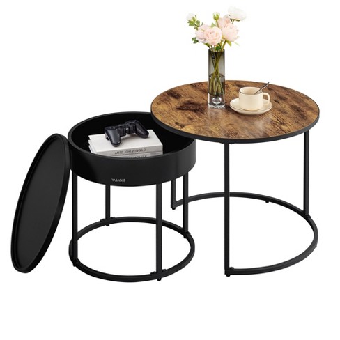 Vasagle Round Coffee Tables, Set Of 2 Nesting Tables, Round Side Tables ...