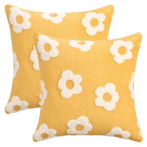 REGALWOVEN Fade-Resistant Flower Jacquard Decorative Floral Pattern Cushion Cases 2 Pcs - 1 of 4