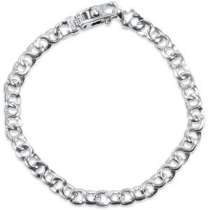 Pompeii3 Men's Link 14k Gold (17gram) or Platinum (28gram) 6mm Bracelet 8" - 1 of 2