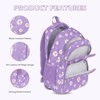 Daisy Printed Backpacks With Lunch Pack Pencil Case 3pcs, Lightweight Waterproof Bookbag For Middle School - 4 of 4