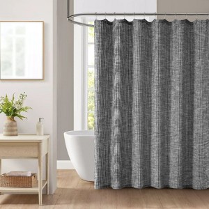 LunaLulinlk Waffle Textured Shower Curtain - 1 of 4