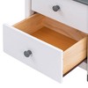 PAGED Upholstered Night Stand Modern Wooden Nightstand with 3 Storage Drawers and Marble Stickers Tabletop for Bedroom - 3 of 4