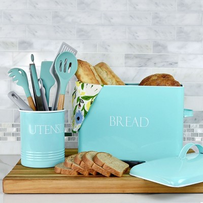 Outshine Co Large Kitchen Utensil Holder and Farmhouse Decor, Mint — фото 2