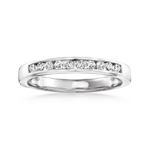 Ross-Simons 0.25 ct. t.w. Channel-Set Diamond Wedding Band in 14kt White Gold - 1 of 4