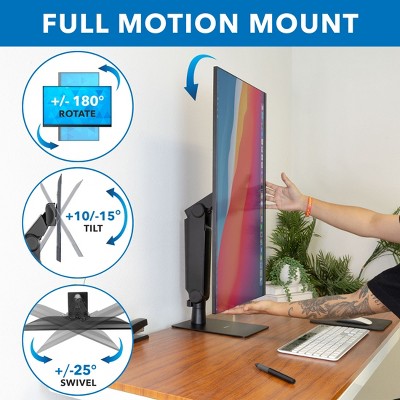 Black Freestanding Adjustable Monitor Stand with Spring Arm