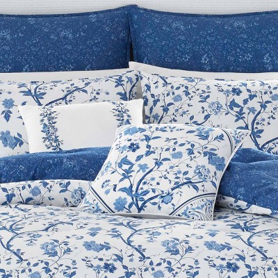 Elise Blue and White Cotton Twin Duvet Cover Set