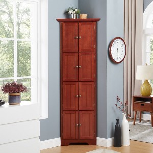 Racxily 4-Tier Corner Pantry Cabinet, 72" Tall Storage with 8 Doors & Shelves for Kitchen & Living Room. - 1 of 4