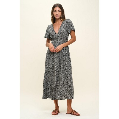 WEST K Women's Ingrid Flutter Sleeve Gauze Midi Dress