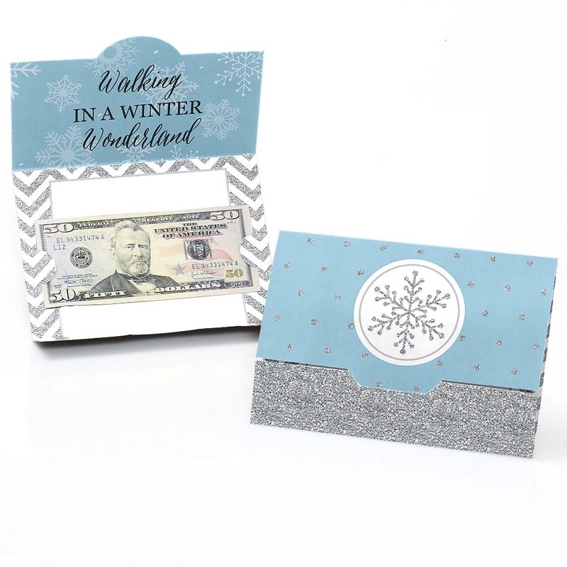 Big Dot of Happiness Winter Wonderland - Snowflake Holiday Party and Winter Wedding Money and Gift Card Holders - Set of 8, 1 of 5