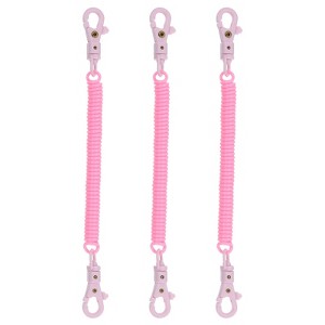 Unique Bargains Retractable Coil Spring Keychain 3 Pcs - 1 of 4