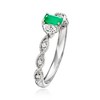 Ross-Simons 0.20 Carat Emerald and .11 Carat Diamond Toi Et Moi Ring With Diamonds in 14kt White Gold - 3 of 4