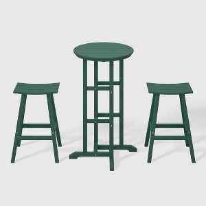 WestinTrends Malibu All Weather Hdpe Outdoor Patio Bar Height Bistro Set (3-piece) - 1 of 4