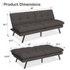 Dyonery Convertible Futon Sofa Bed, Soft Foam Futon Couch with Adjustable Backrest, Folding Small Loveseat Sleeper Recliner - 2 of 4