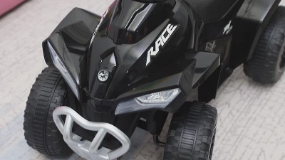 Black Foot-to-Floor Ride-On ATV with Music and Lights