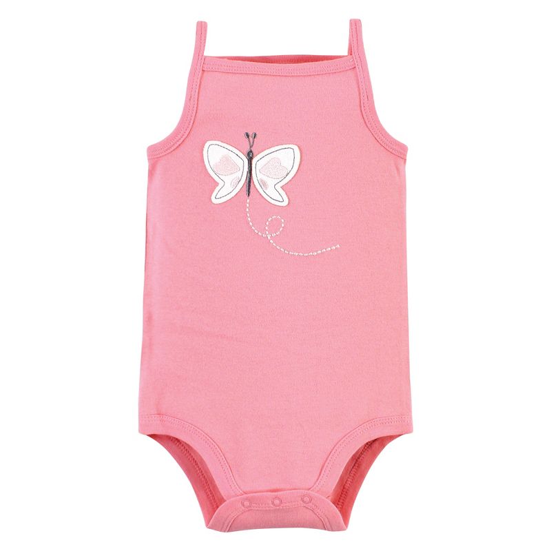 Hudson Baby Infant Girl Cotton Sleeveless Bodysuits, Sweet Bunny, 6 of 9