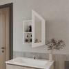 GlasFlength Decorative Wall Mirrors Bathroom Decor Cabinet Accent Mirror Vanity Medicine Cabinet Mirrors for Bathroom Wall, White, 18.6"*5.7"*20.5" - 3 of 4