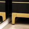 JTH LUXE Kingsly 21" Wide Contemporary Glam Storage Side Table, Espresso Black Birchwood & Veneer - 3 of 4
