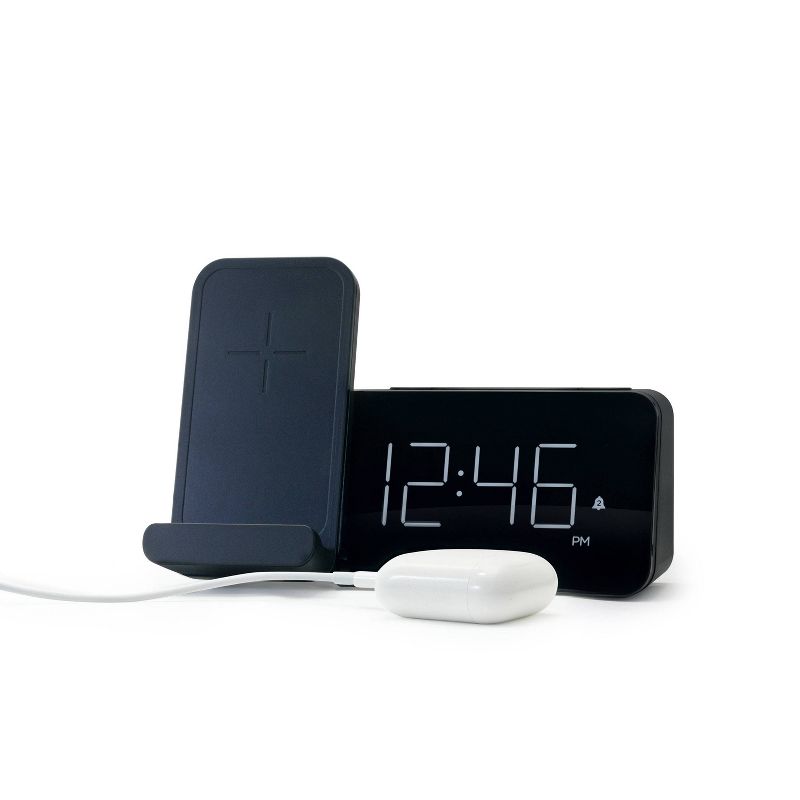Power Stand Alarm Table Clock Black - Capello, 3 of 7