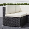 Venice 6pc Classic Outdoor Wicker Sectional Sofa with Seat and Back Cushion - Black - Vifah - image 4 of 4