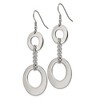 Black Bow Jewelry Polished Double Circle Chain Dangle Earrings in Stainless Steel - image 2 of 4