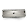 Black Bow Jewelry 8mm Titanium Polished Double Milgrain Standard Fit Band - 3 of 4
