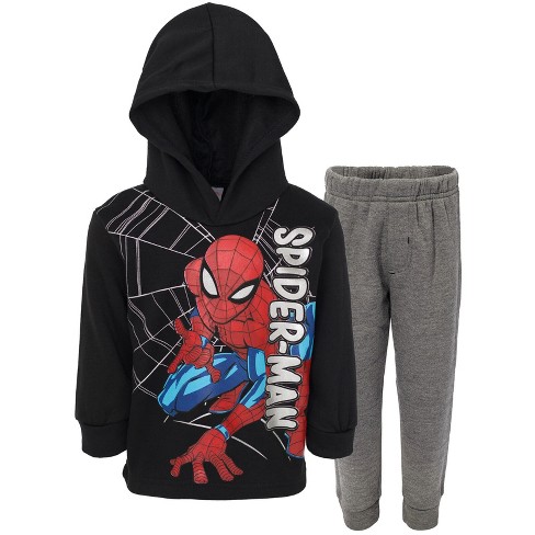  Spider-Man Miles Morales Toddler Boys Fleece Half Zip Hoodie  Black/Red 5T