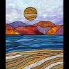 Women's Design By Humans Beach Landscape Stain Glass By Maryedenoa Racerback Tank Top - 2 of 3