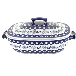 Blue Rose Polish Pottery Z161 Manufaktura Roaster with Lid - 1 of 2