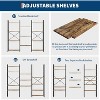 4 Tier Bookcases, Triple Wide Industrial Bookshelf, 62 x 54 x 10'' Steel Bookshelf, Display Storage Bookshelves for Living Room, Bedroom, Home, Office - 4 of 4