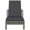 vidaXL Sun Lounger with Armrests Poly Rattan Gray - 2 of 4