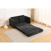 RISOKEYS 55" 3 Fold Sofa - Convertible Futon Couch Sleeper Sofa Bed, Velvet Linen Fabric, Perfect for Small Spaces, Living Room & Office - 2 of 4